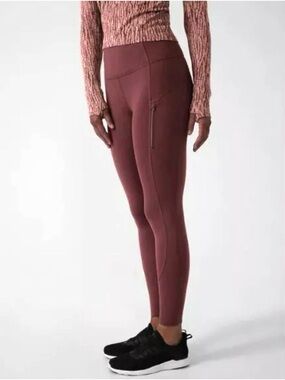 Athleta Reddish Brown Rainier Tight Athletic Leggings Women’s size XS